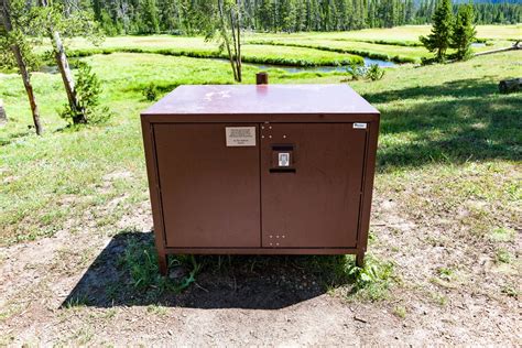 bear picnic metal boxes yellowstone|Yellowstone national park bear protection.